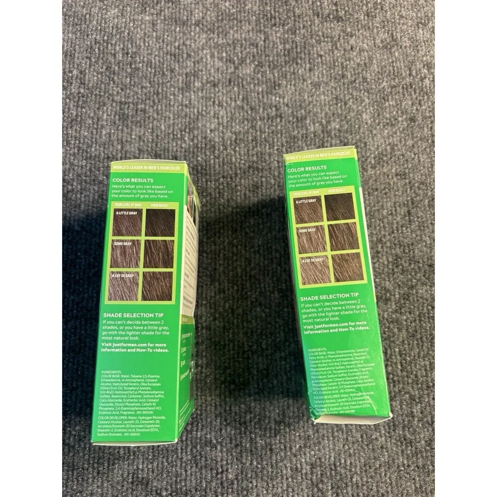 Just for Men Dark Brown Hair‎ color Shampoo In ( 2 pack ) green